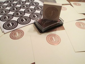 Bar mitzvah logo rubber stamp for thank you notes