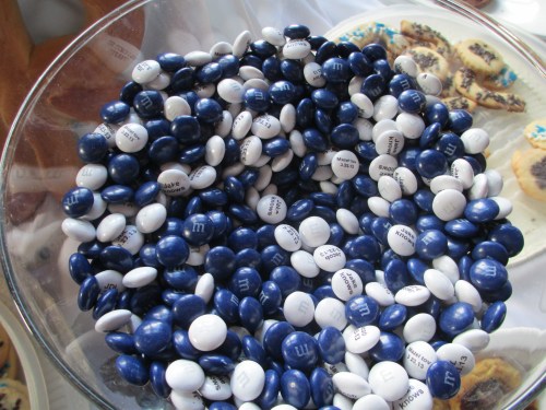 Bar mitzvah decorating, personalizing: Custom M&Ms