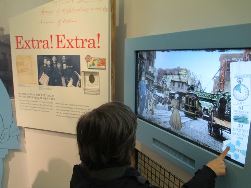Eli plays interactive game at Children's History Museum