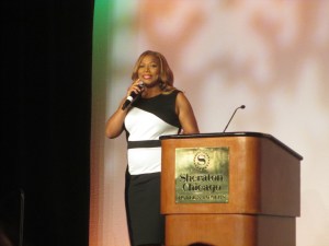 Queen Latifa was the emcee of Voice of the Year at BlogHer13