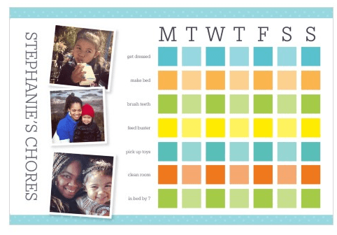 Shutterfly dry erase chore chart on carpoolcandy.com