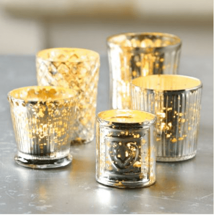 Mercury glass votives from BallardDesigns.cm on carpoolcandy.com