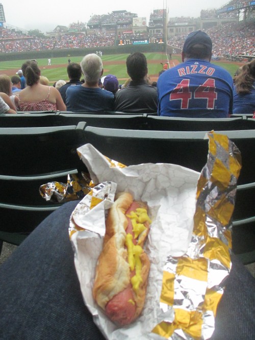 Vienna hotdog at Wrigley in Chicago on carpoolcandy.com