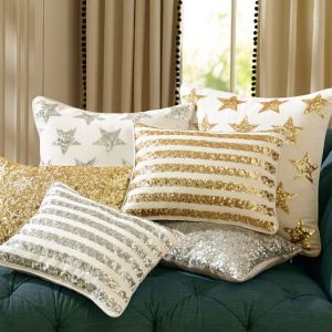 pottery barn gold star glitter pillows on carpoolcandy.com
