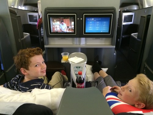 FLying business class with kids on carpoolcandy.com
