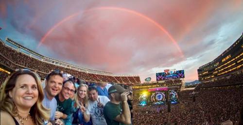 Adam, Heather and pals at a concert this summer.