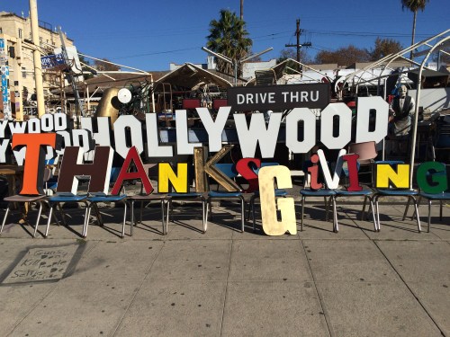 California Thanksgiving Hollywood sign on carpoolcandy.com