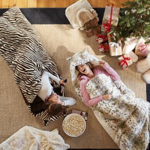 pb kids faux fur sleeping bag on carpoolcandy.com