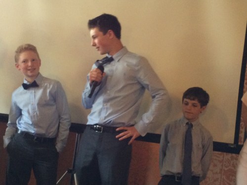 Jand E gave a short congrats speech to Aden.